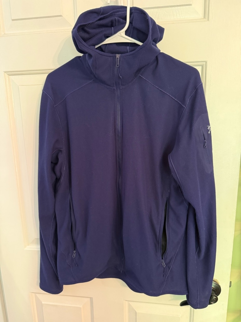 Blue Hooded Zip-Up Jacket